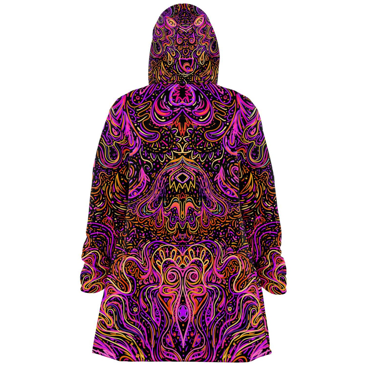 Black Symmetrical Psychedelic Rave Cloak