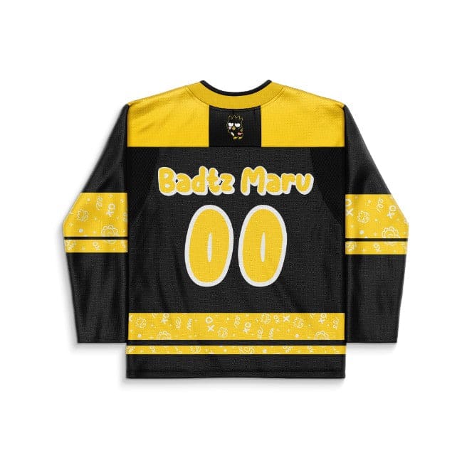 Black Yellow Cartoon Penguin Rave Hockey Jersey