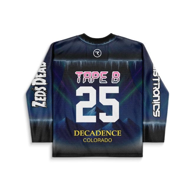 Zeds Dead x Subtronics Tape B Dark Navy Aurora Rave Hockey Jersey