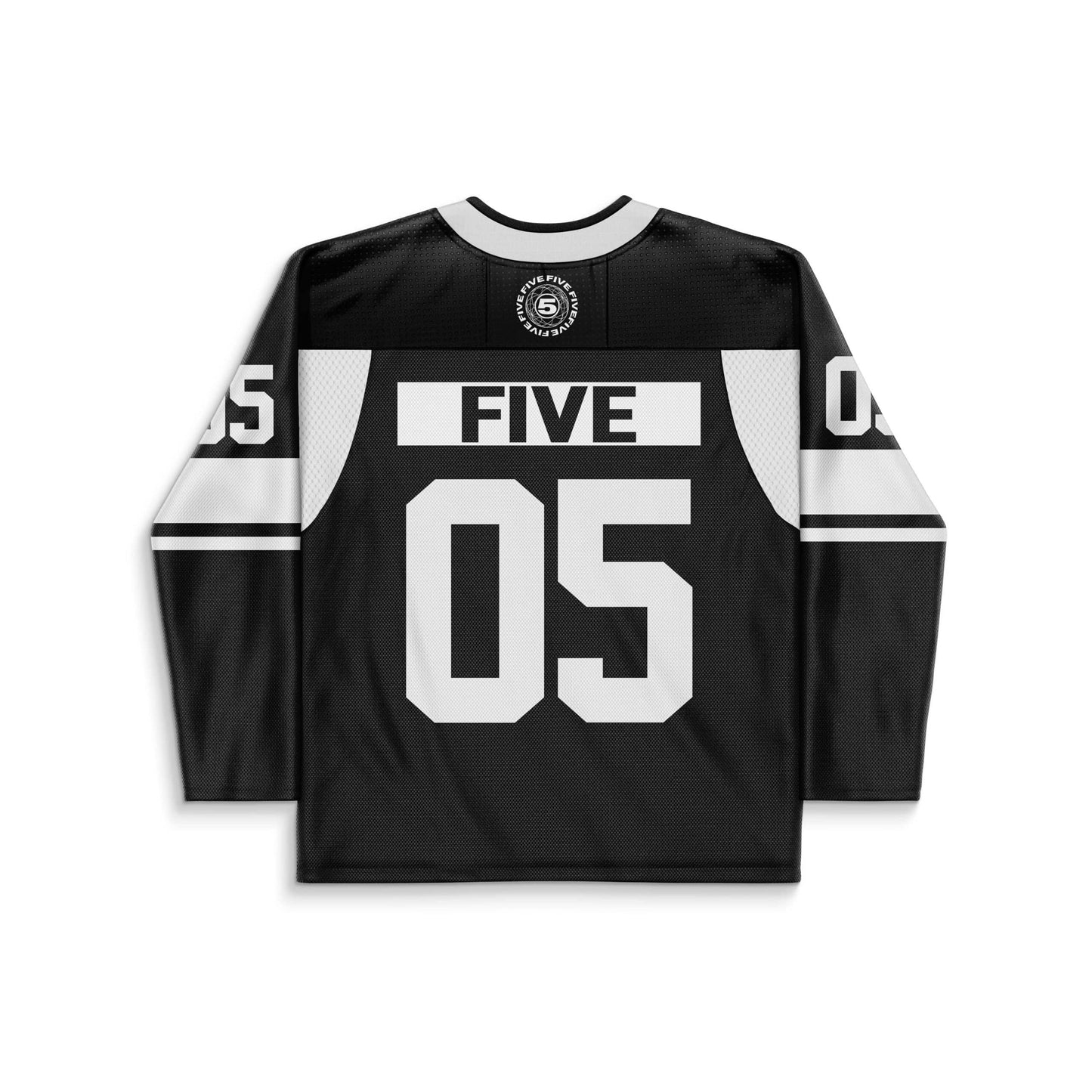 Black White Geometric Sacred Rave Hockey Jersey