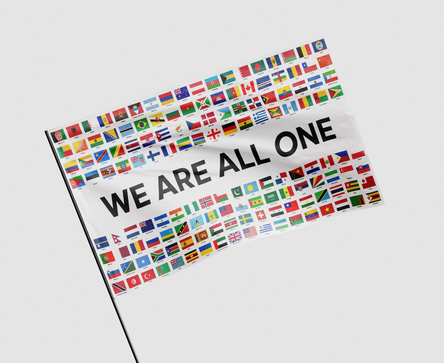 White Grid World Rave Flag