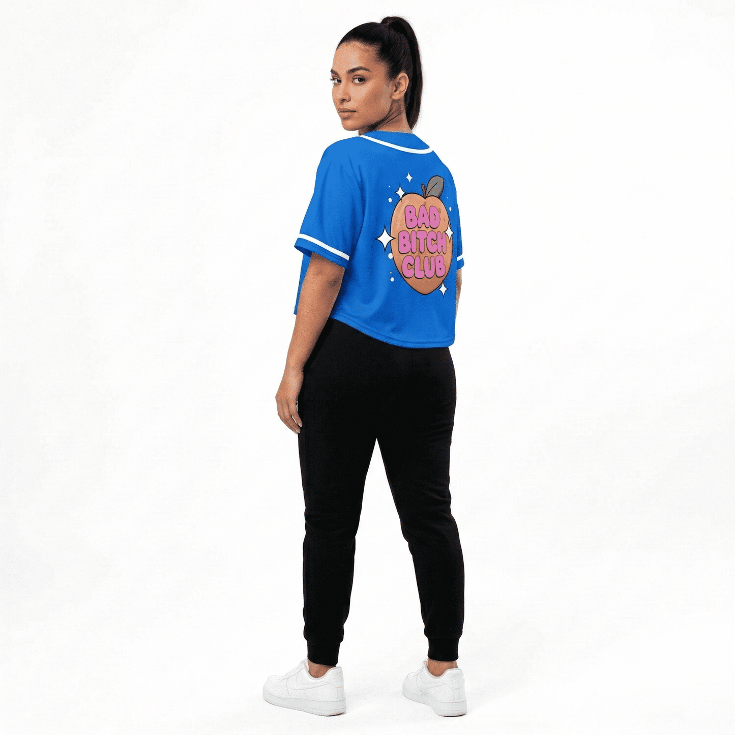 Bad bitch club Cropped Baseball Jersey