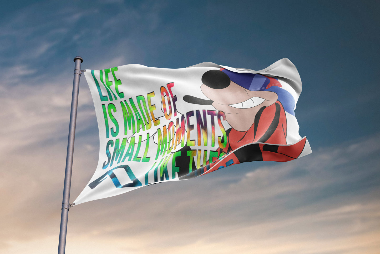 White Cartoon Dog Rave Flag