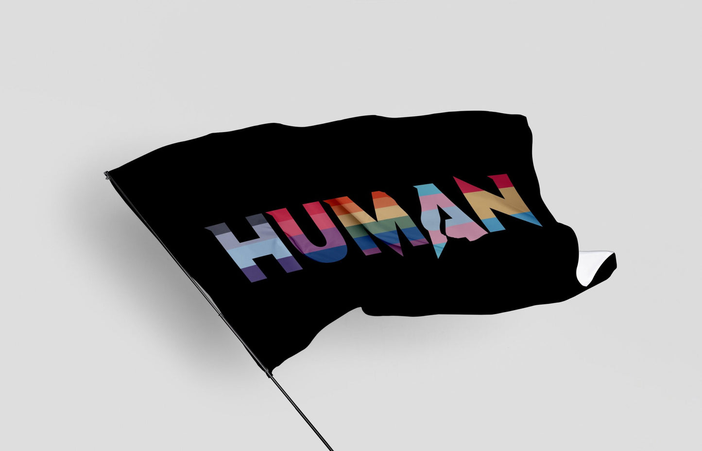 Black Word Human Rave Flag
