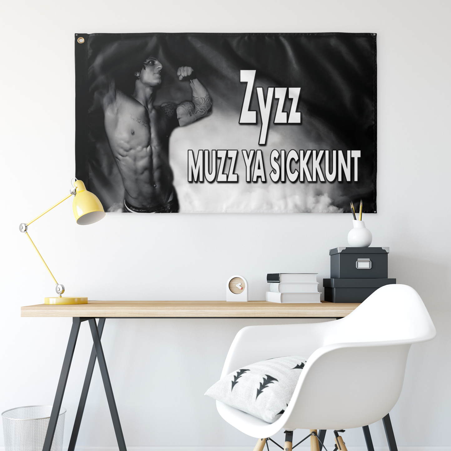 Black White Photo Rave Flag