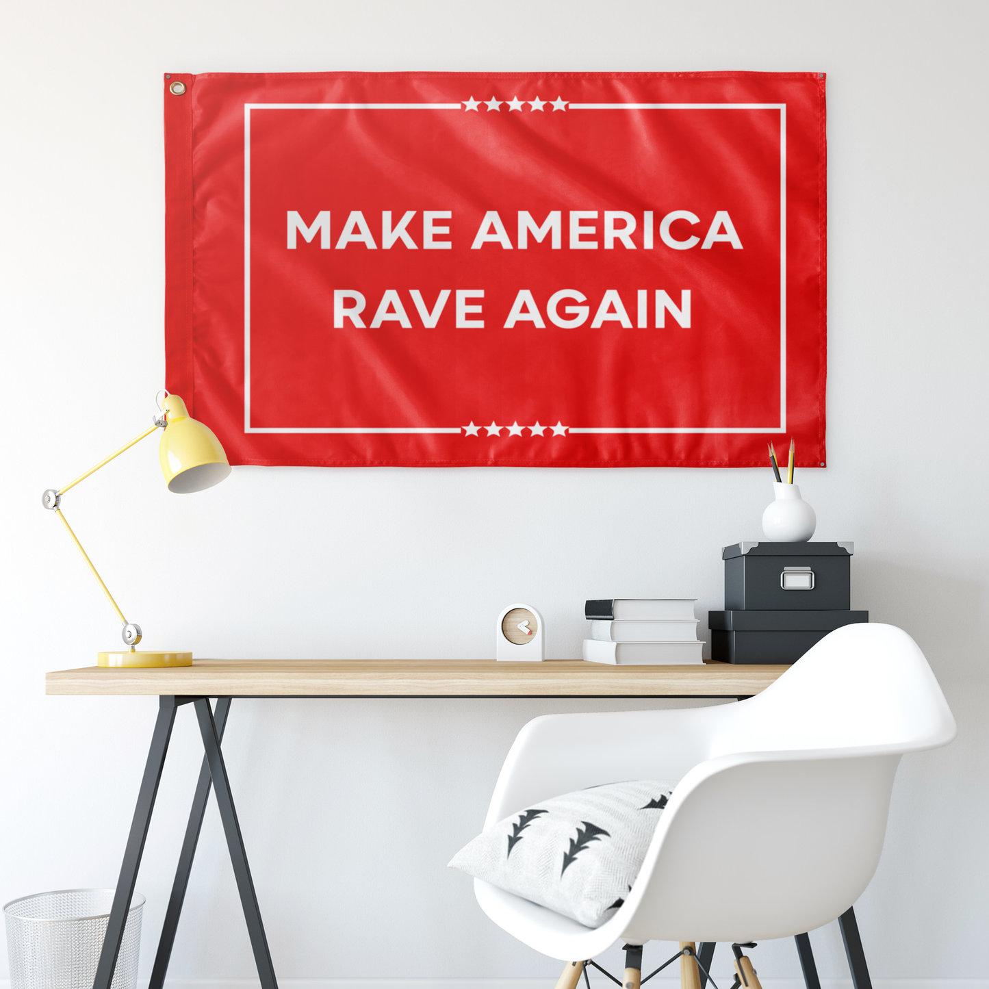 Red Campaign Slogan Rave Flag