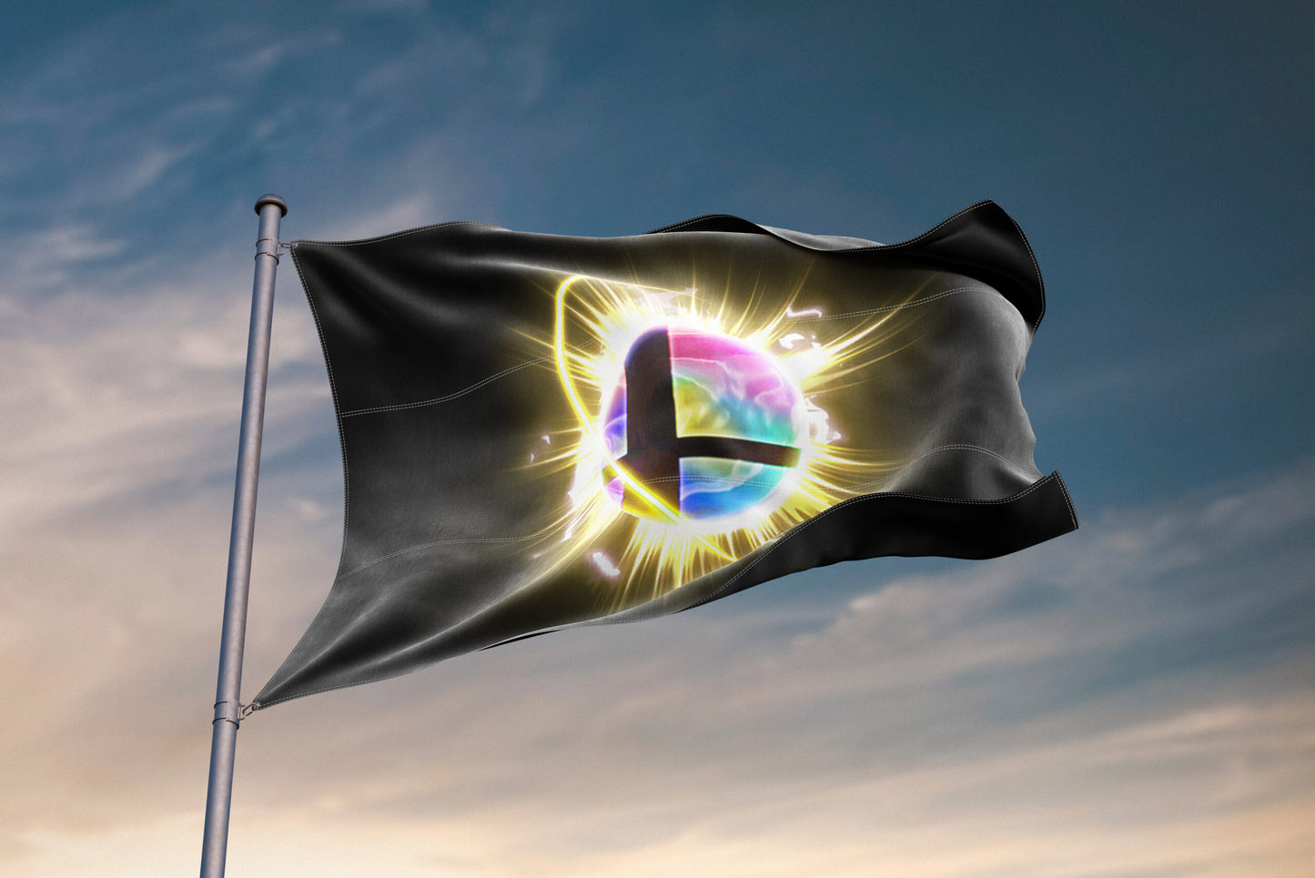 Black Smash Ball Rave Flag