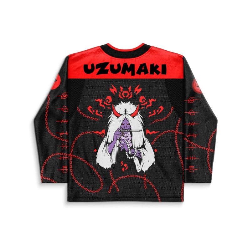 Black Red Spiral Seal Rave Hockey Jersey