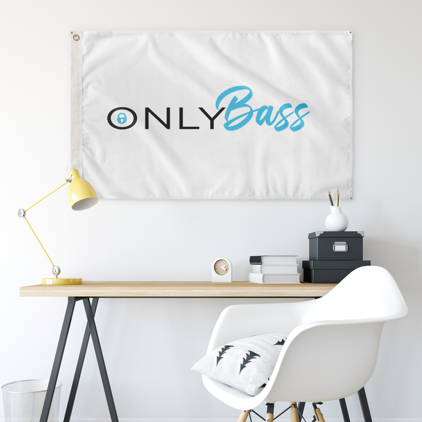 White Wordmark Logo Rave Flag