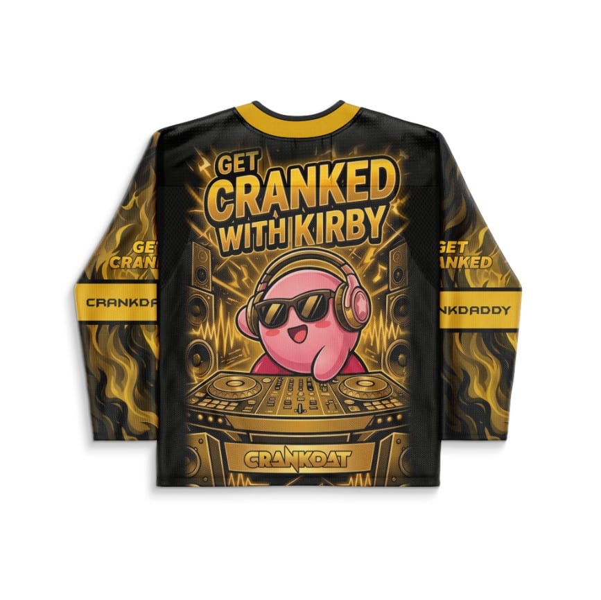 Black Gold Pink Round Rave Hockey Jersey