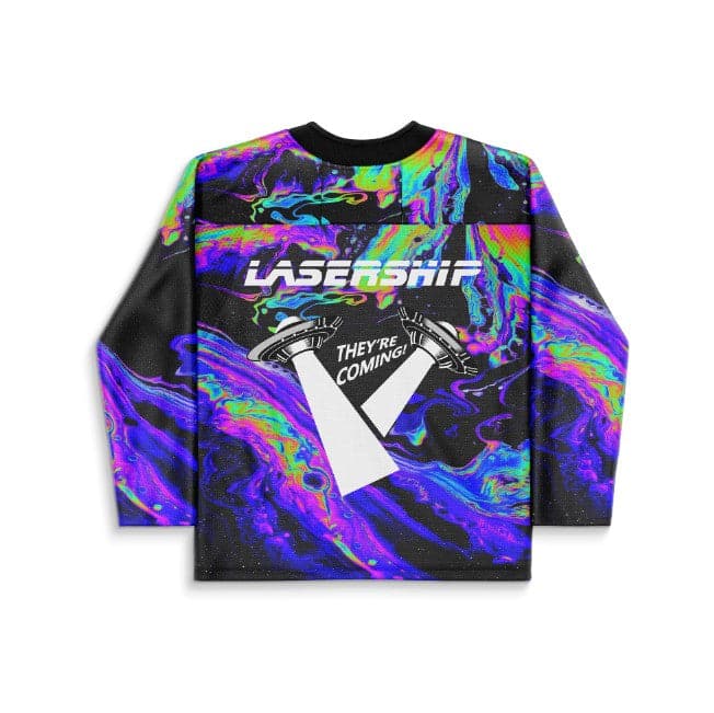 Levity Black Holographic Oil Rave Hockey Jersey