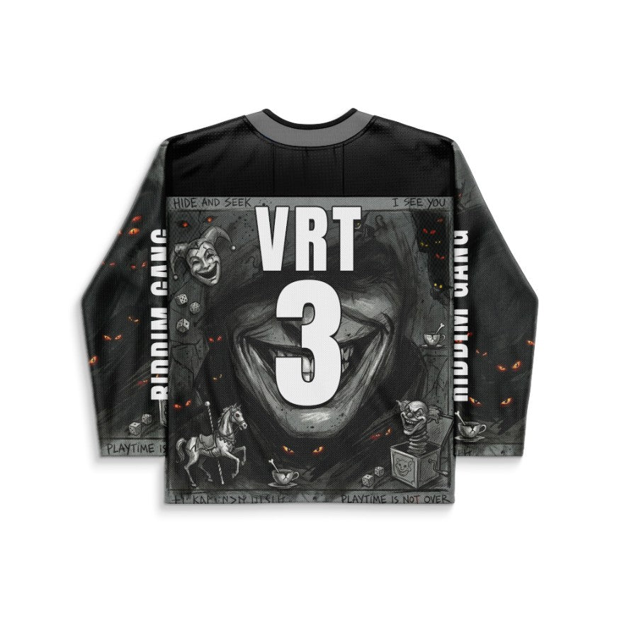 Black Creepy Evil Rave Hockey Jersey