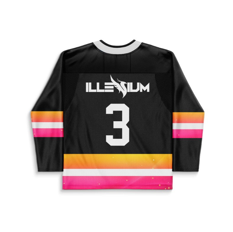 Illenium Black Artist Wordmark Rave Hockey Jersey