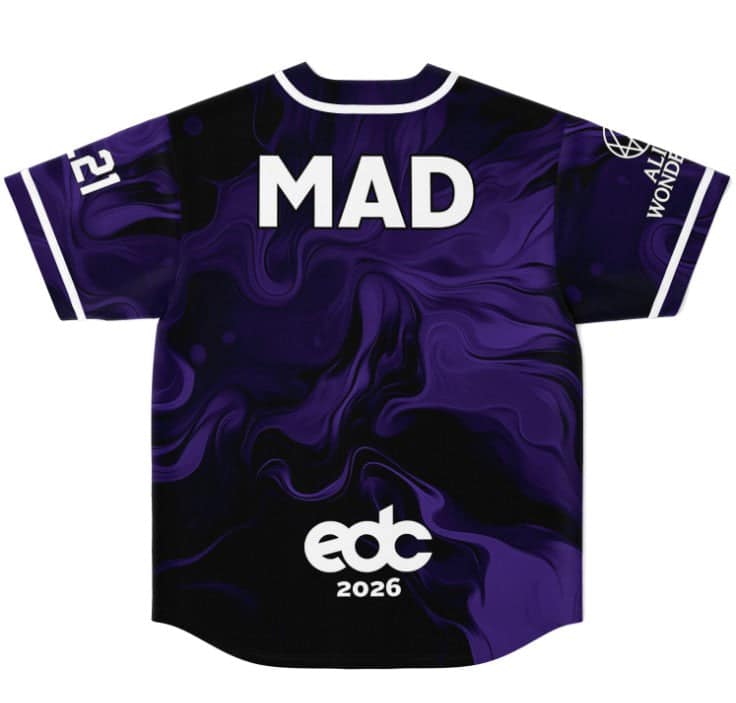 Ray Volpe Purple Black Liquid Marble Rave Baseball Jersey
