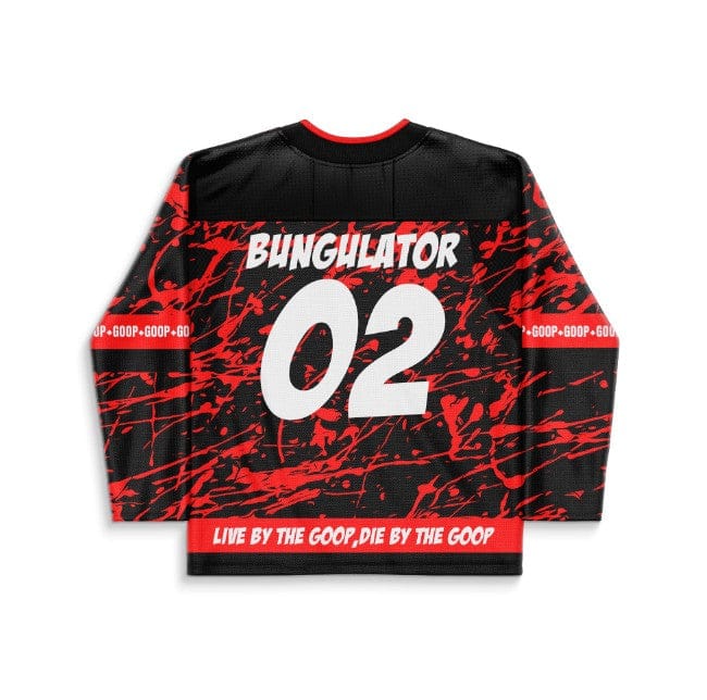 theburntpeanut Black Red Cartoon Anthropomorphic Rave Hockey Jersey