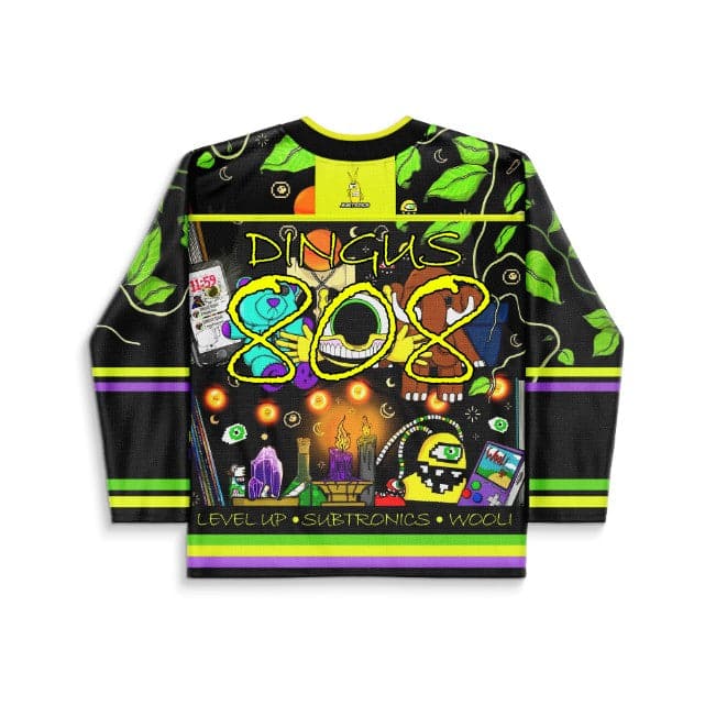 Subtronics x Wooli Black Cartoon Collage Rave Hockey Jersey