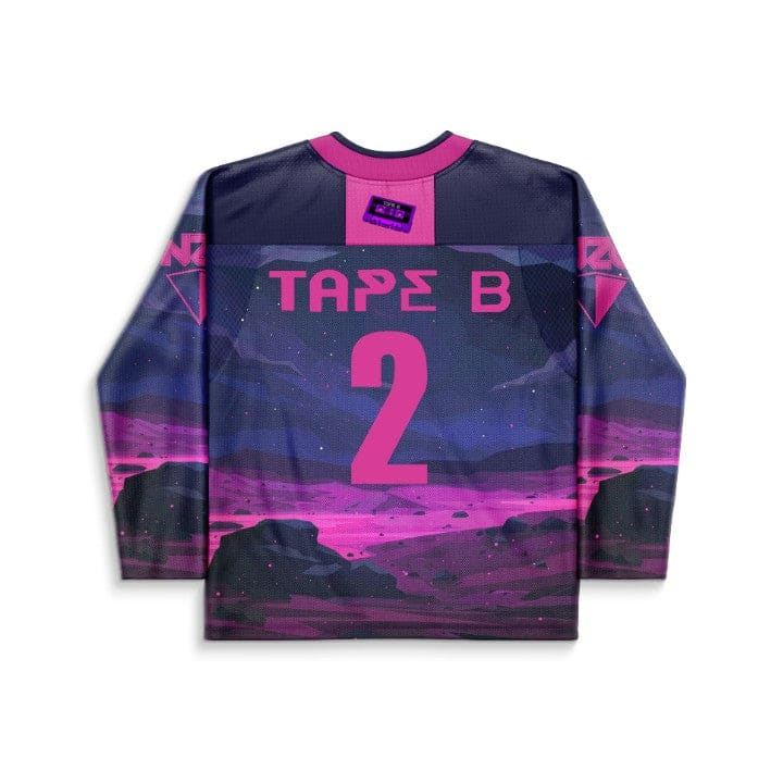 Tape B Purple Retro Synthwave Rave Hockey Jersey