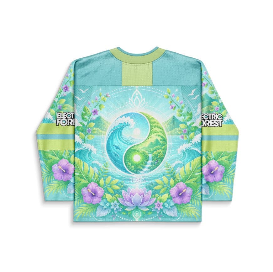 Electric Forest Aqua Lime Nature Yin Rave Hockey Jersey