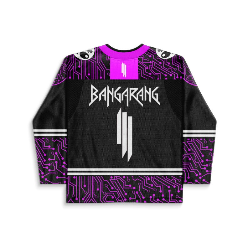 Skrillex Black Neon Glowing Purple Rave Hockey Jersey