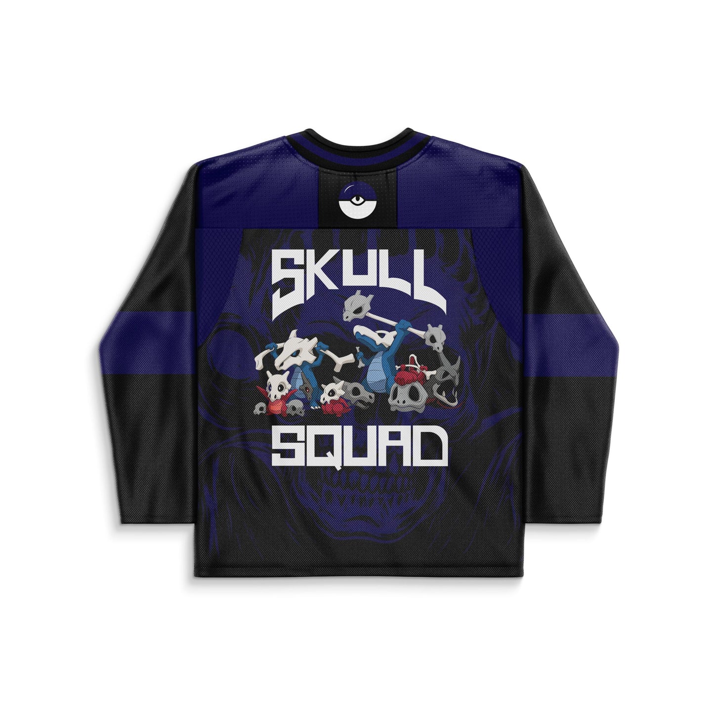 Black Cartoon Skull Rave Hockey Jersey