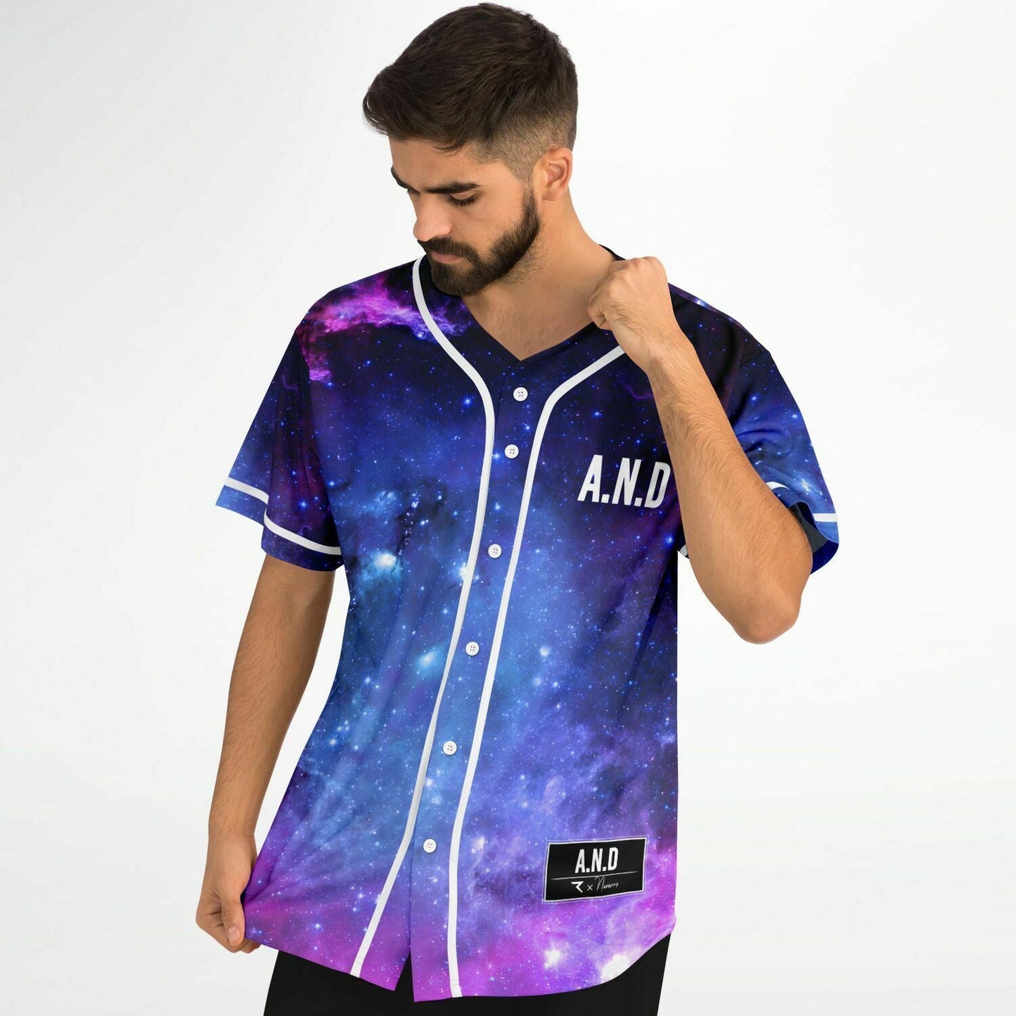 Purple Starry Galaxy Rave Baseball Jersey