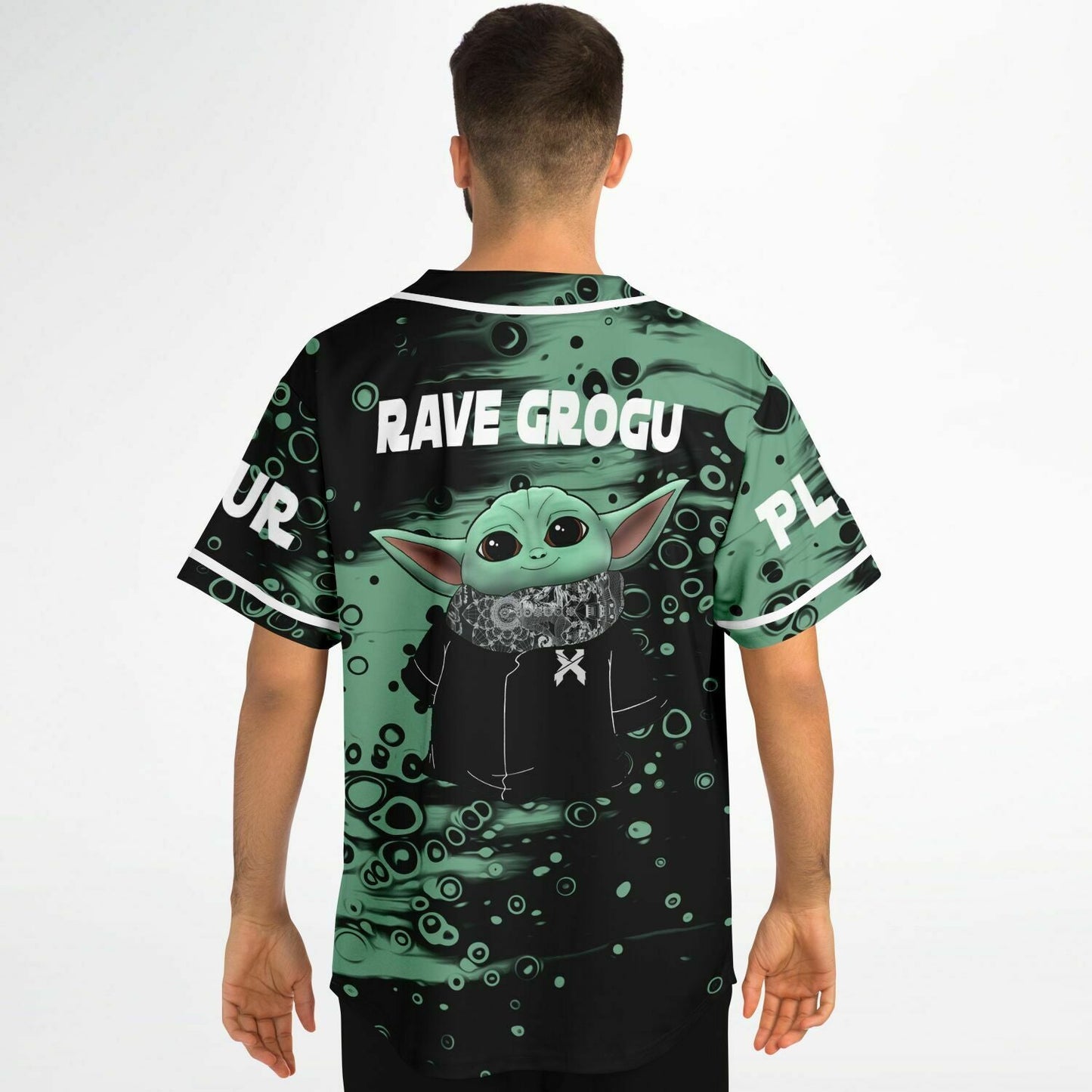 Sage Green Abstract Bubble Rave Baseball Jersey