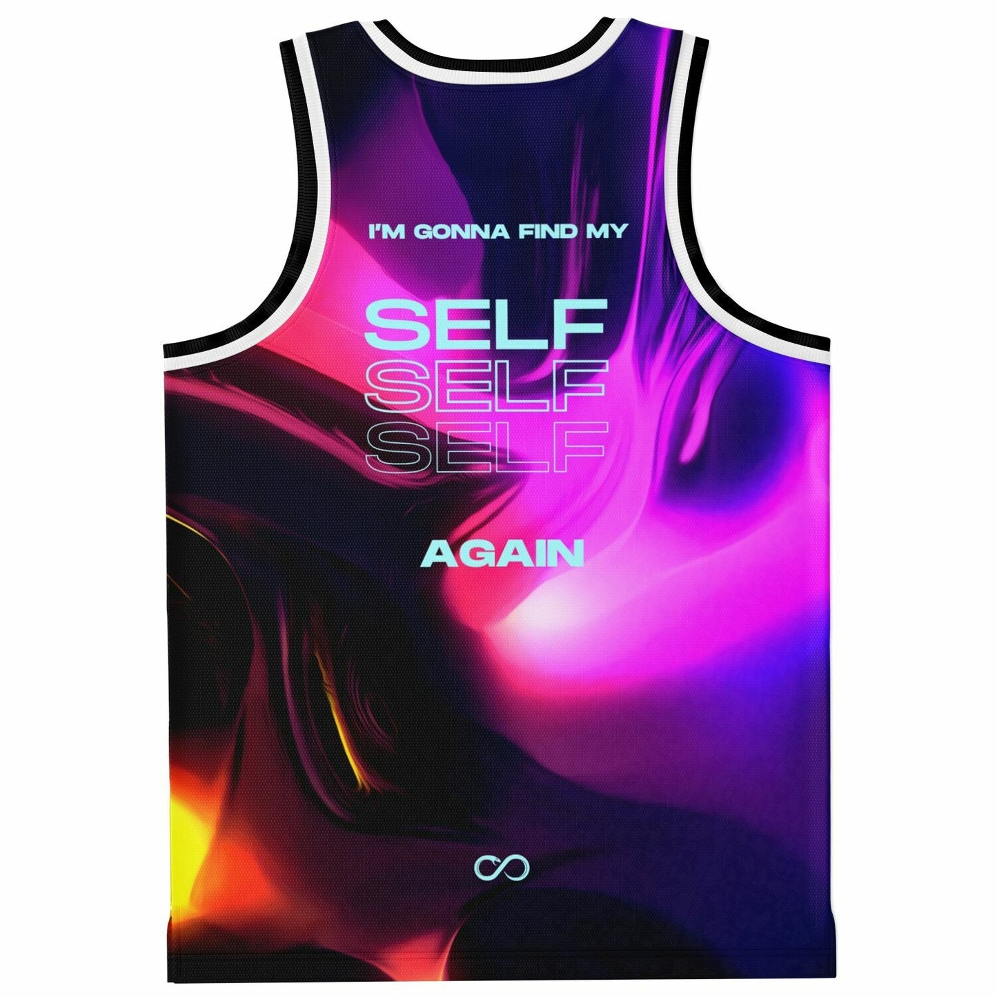 Black Abstract Iridescent Rave Basketball Jersey