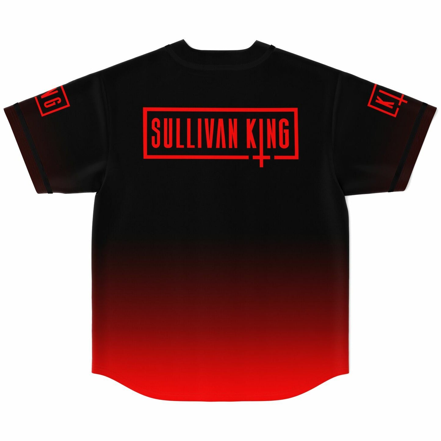 Sullivan King Black Bright Red Eagle Rave Baseball Jersey