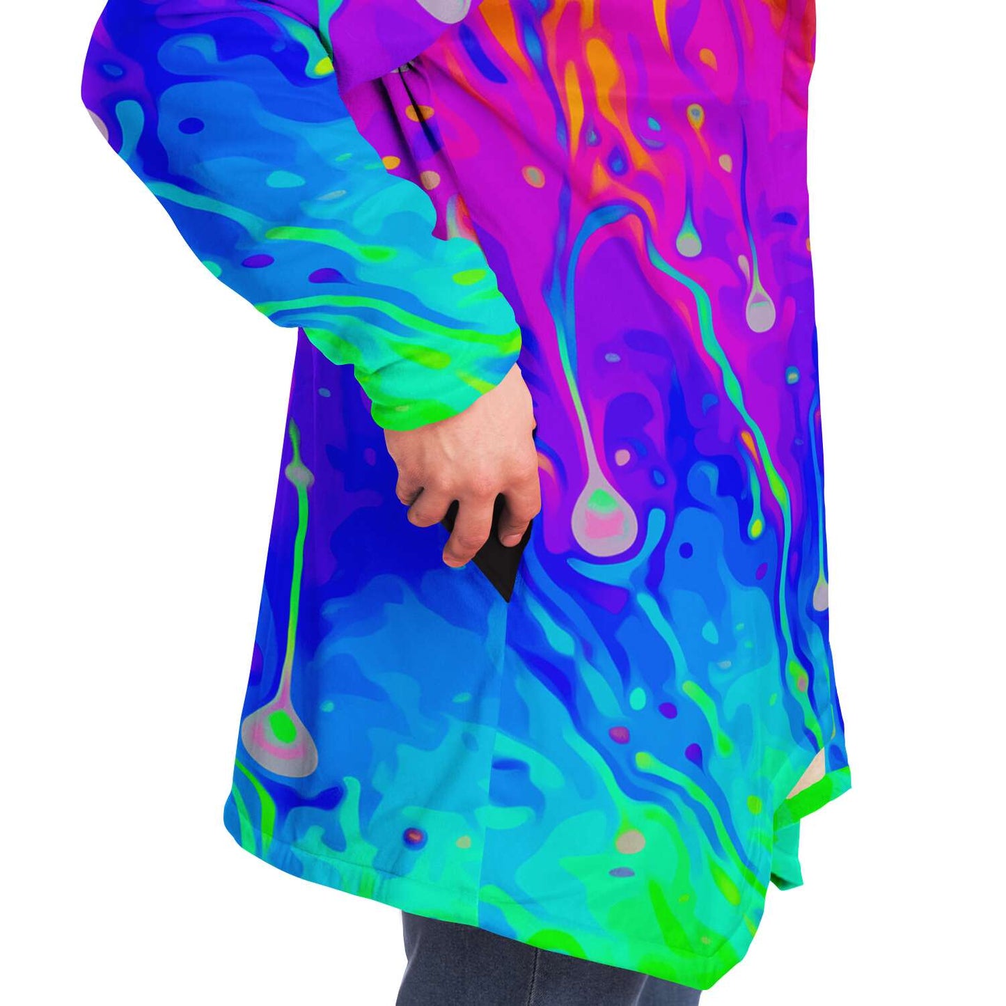 Rainbow acid trip hooded cloak