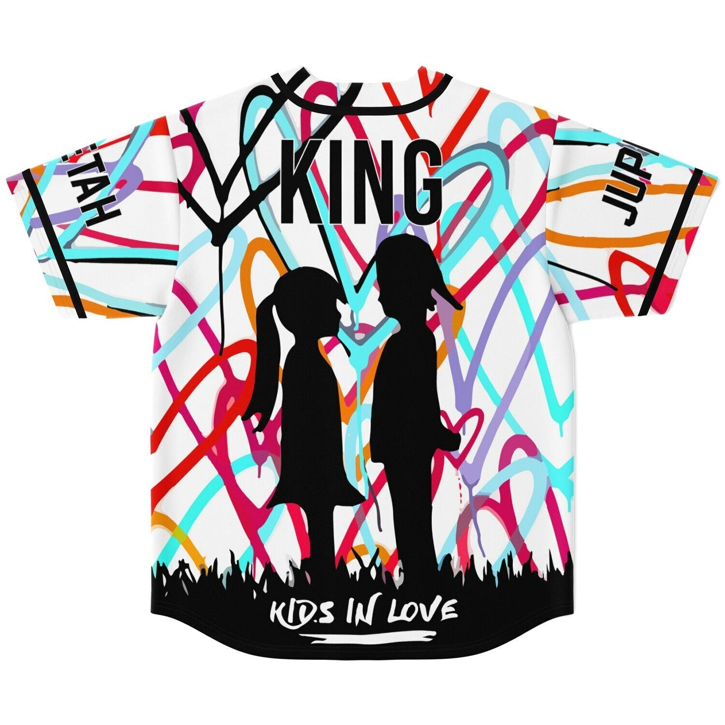 White Graffiti Scribble Rave Baseball Jersey