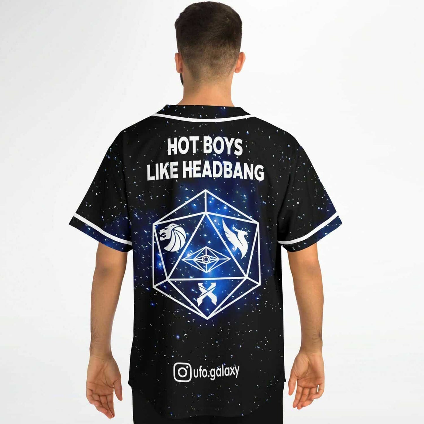 Black Cosmic Starfield Rave Baseball Jersey