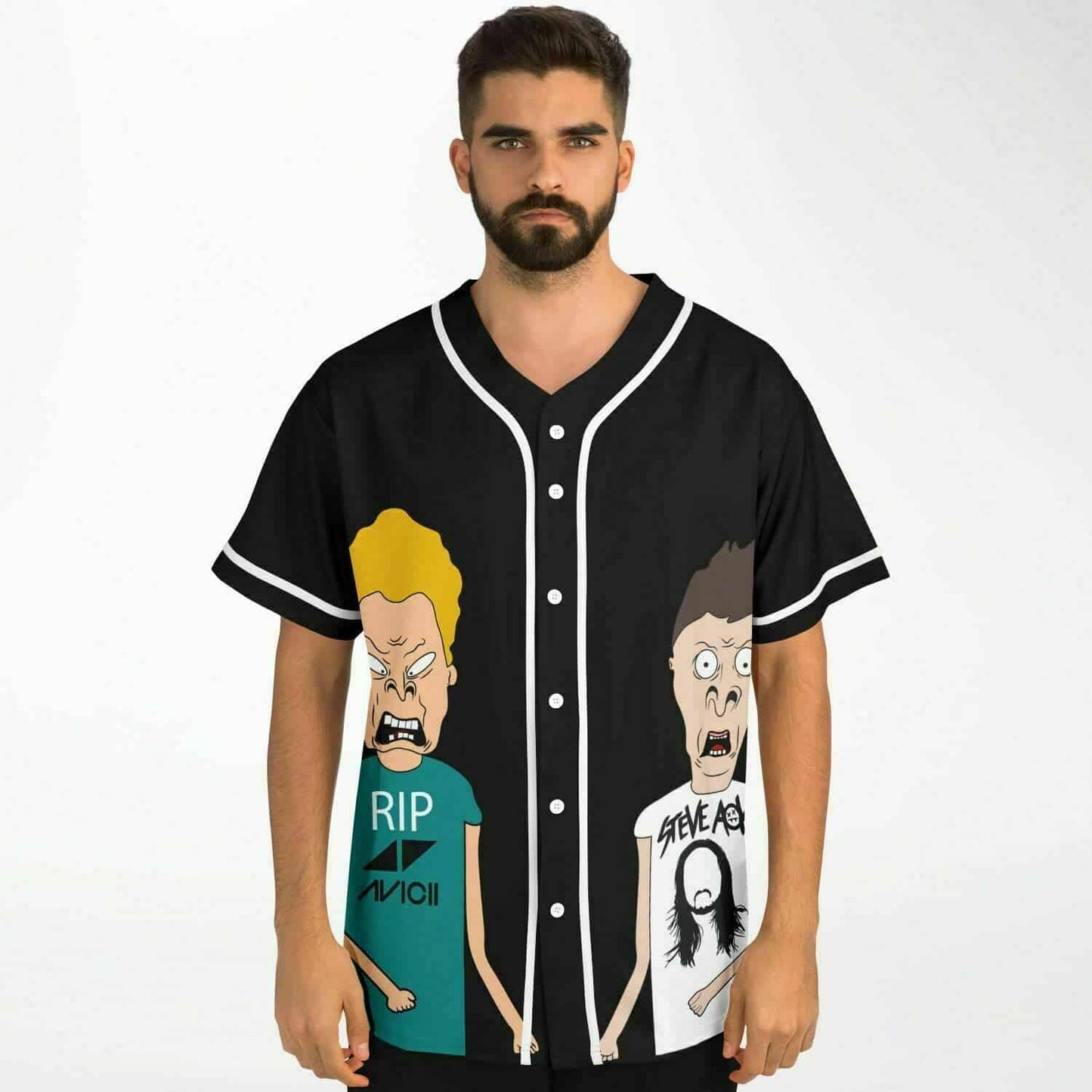 Avicii Black Cartoon Two Rave Baseball Jersey