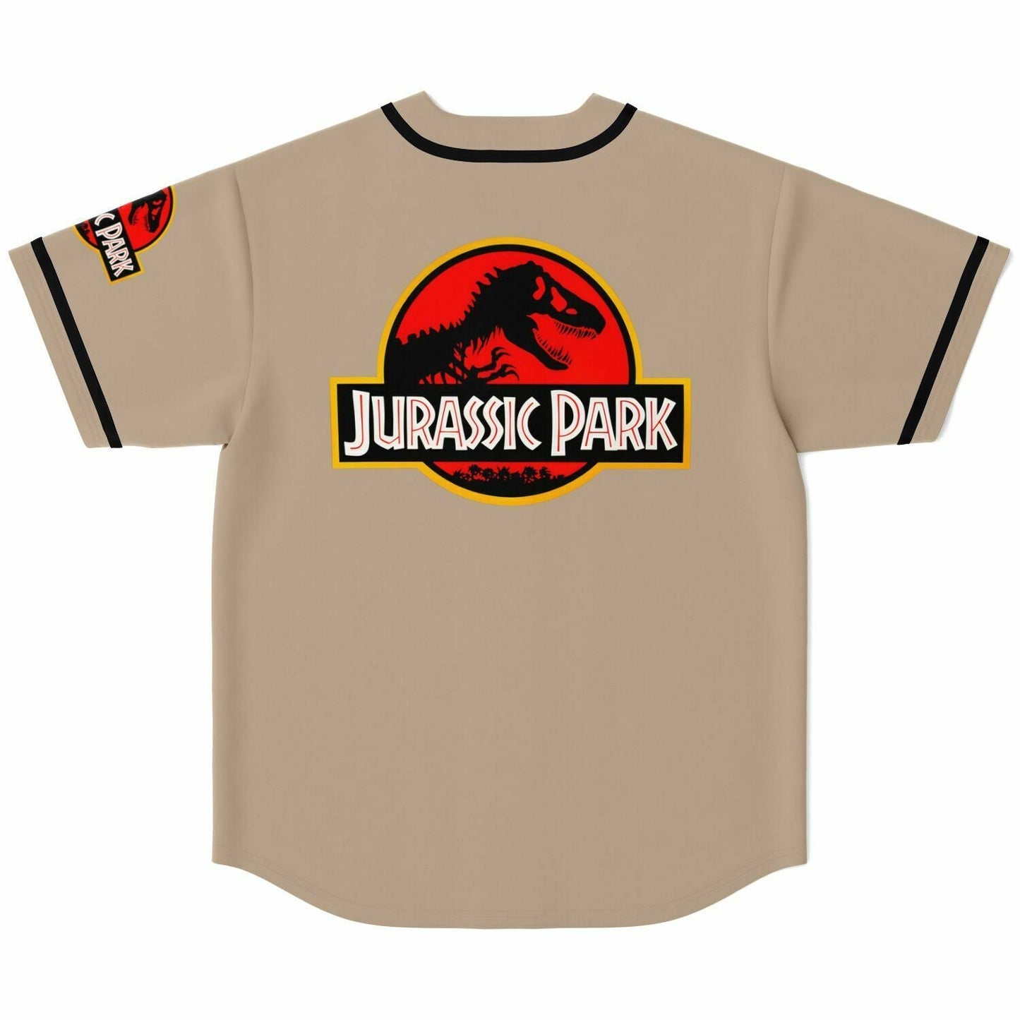 Tan Jurassic Park Rave Baseball Jersey