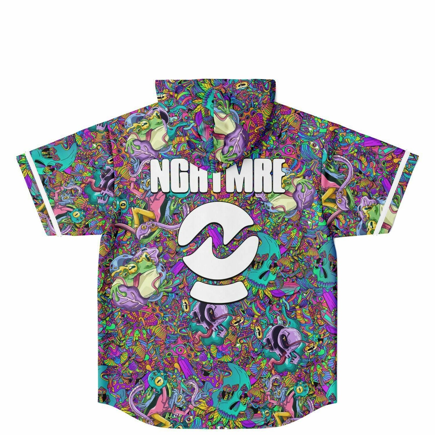 NGHTMRE Neon Dense Psychedelic Rave Hooded Baseball Jersey