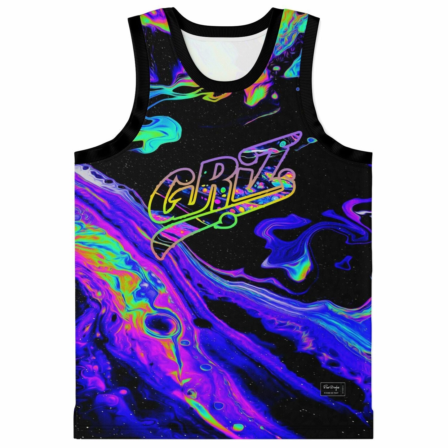 GRiZ Black Iridescent Paint Rave Basketball Jersey