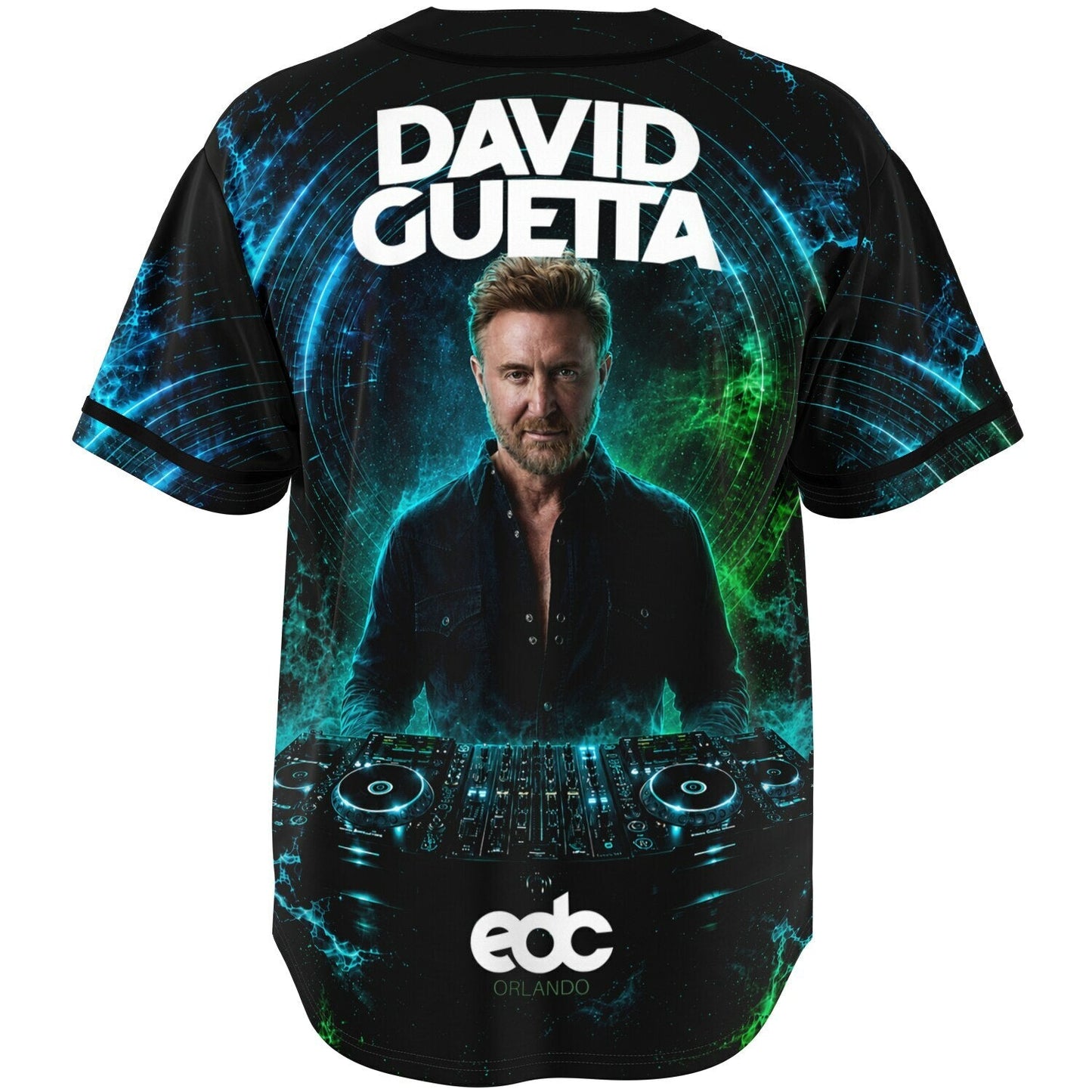 David Guetta Black Portrait Photo Rave Baseball Jersey