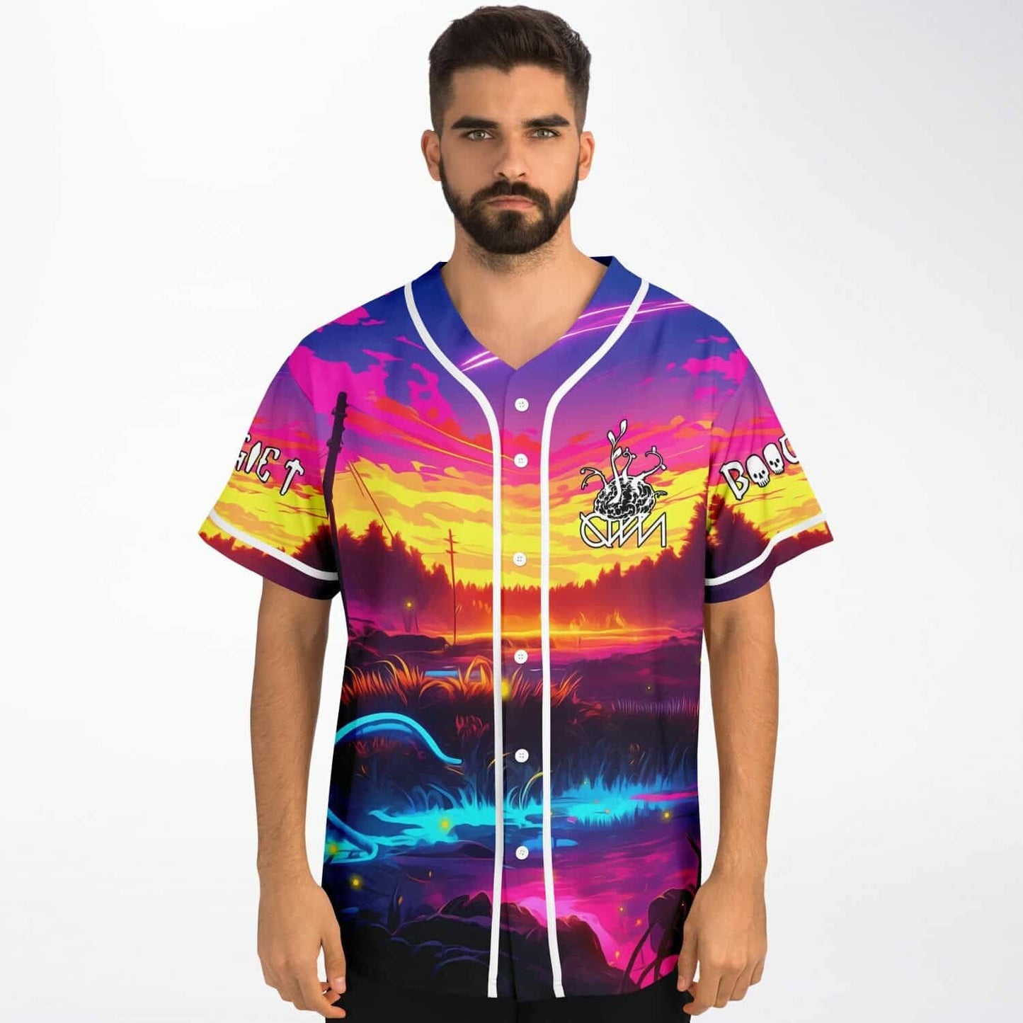 Ganja White Night Vivid Sunset Neon Dusk Rave Baseball Jersey