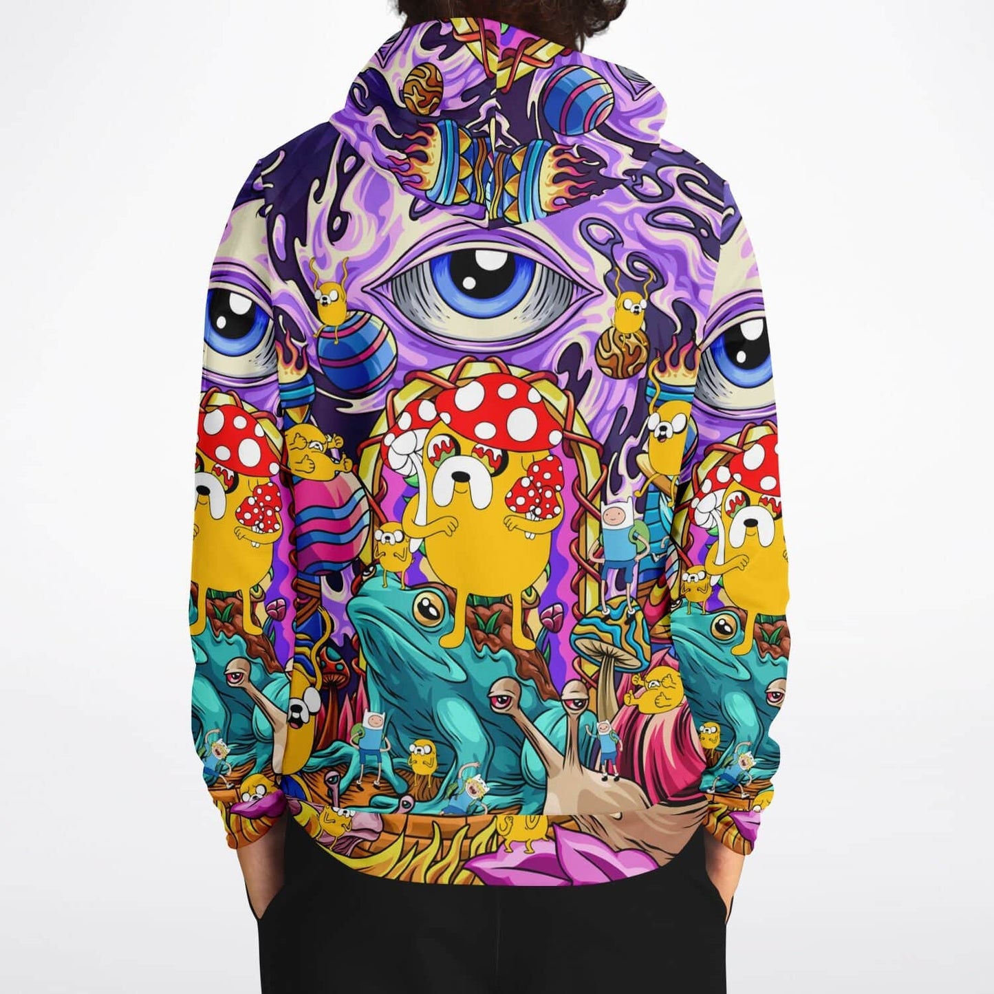 Purple Trippy Cartoon Collage Rave Hoodie