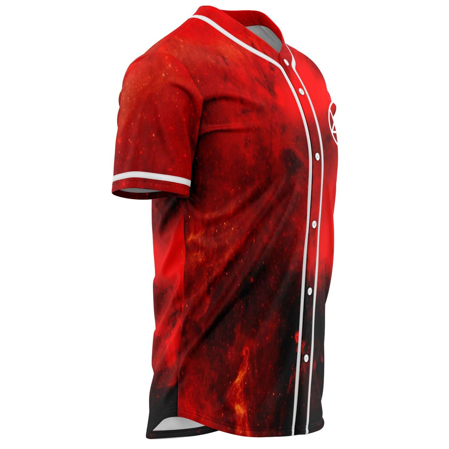 Bright Red Galaxy Rave Baseball Jersey