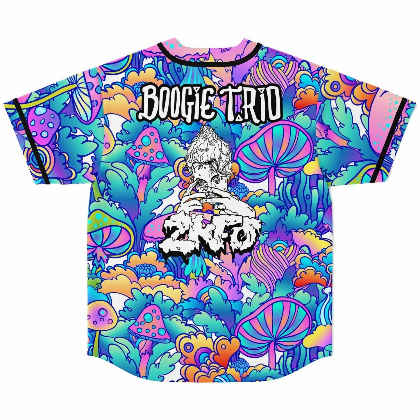 Vivid Psychedelic Mushroom Rave Baseball Jersey