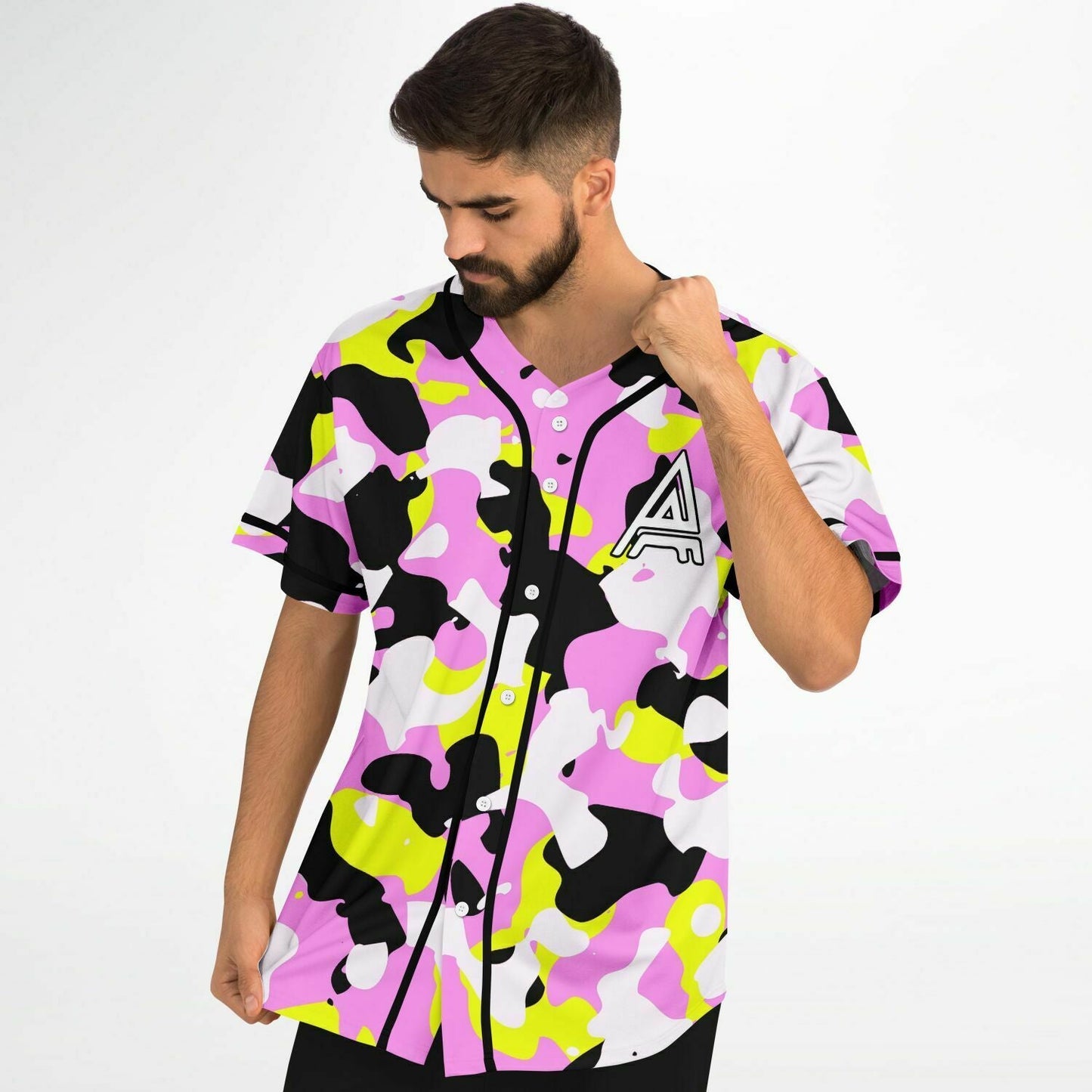 ARMNHMR Pink Camouflage Rave Baseball Jersey