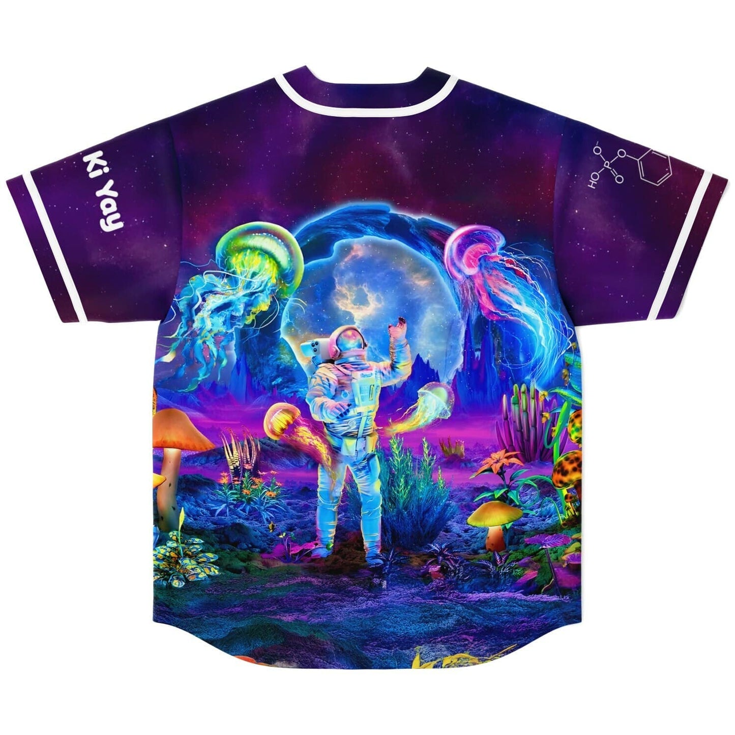 Vivid Purple Astronaut Psychedelic Rave Baseball Jersey