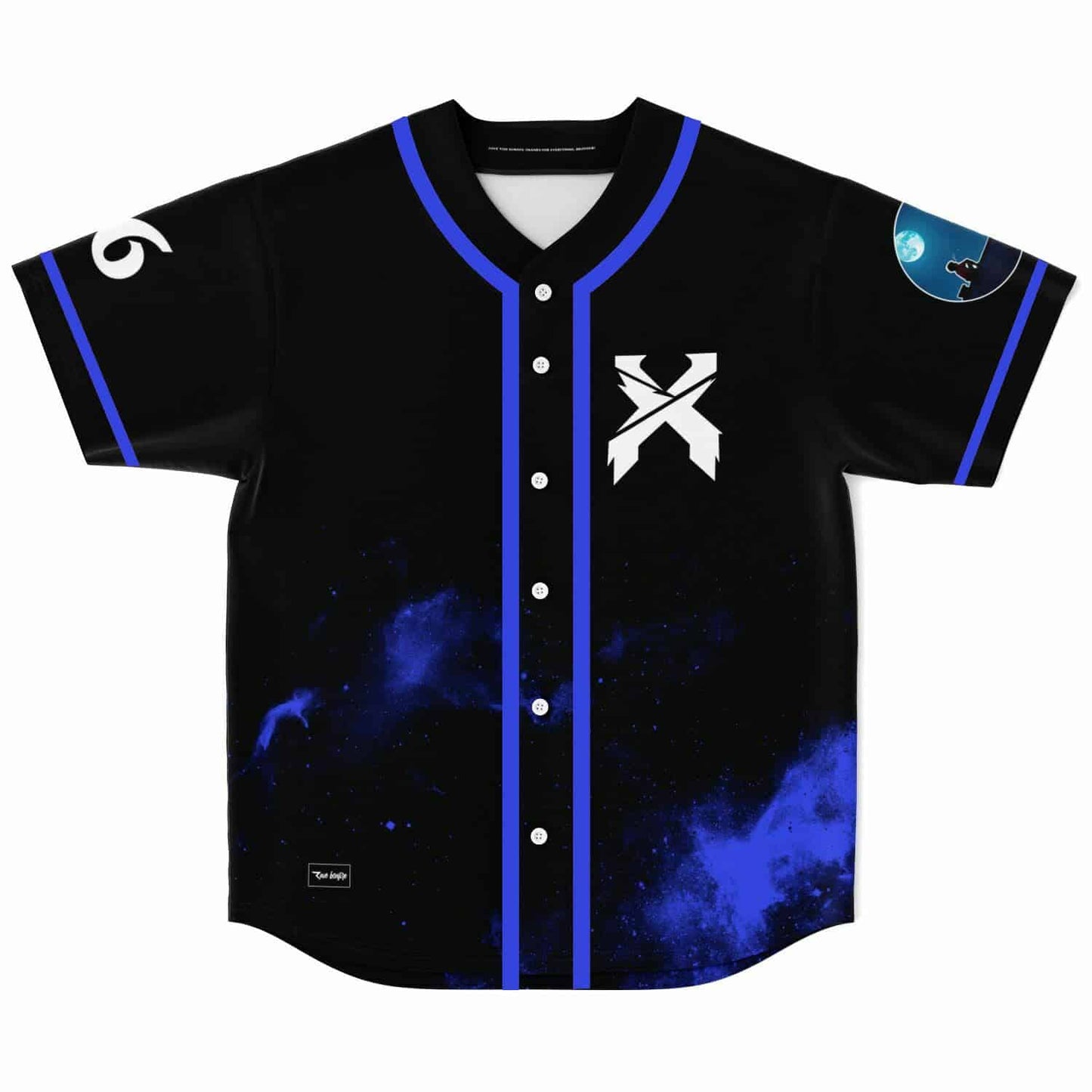 Black Cosmic Galaxy Rave Baseball Jersey
