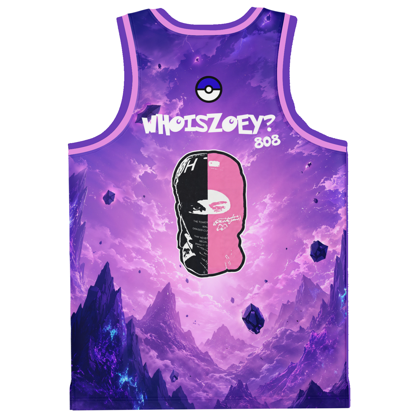 Purple Violet Psychic Feline Rave Basketball Jersey