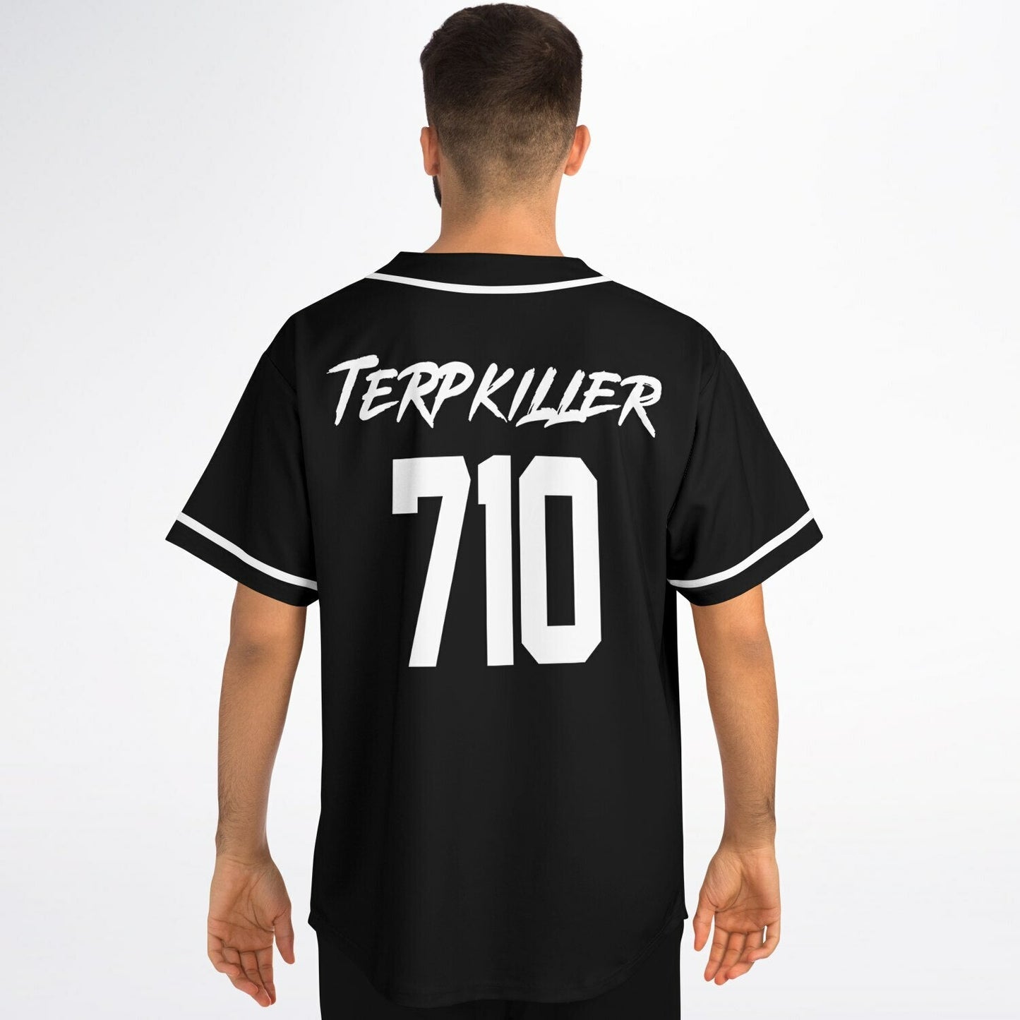 Terpkiller Black Brushstroke Wordmark Rave Baseball Jersey