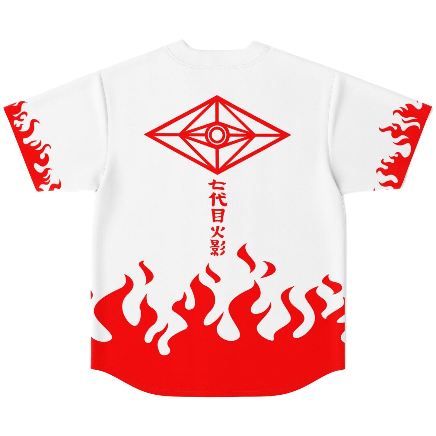 Slander White Red Flames Rave Baseball Jersey