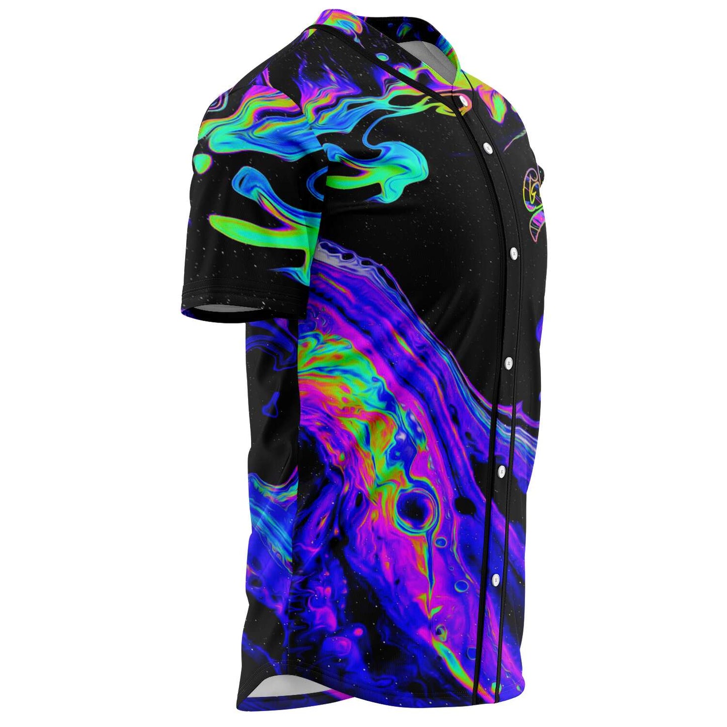 GRiZ Black Psychedelic Marbled Rave Baseball Jersey