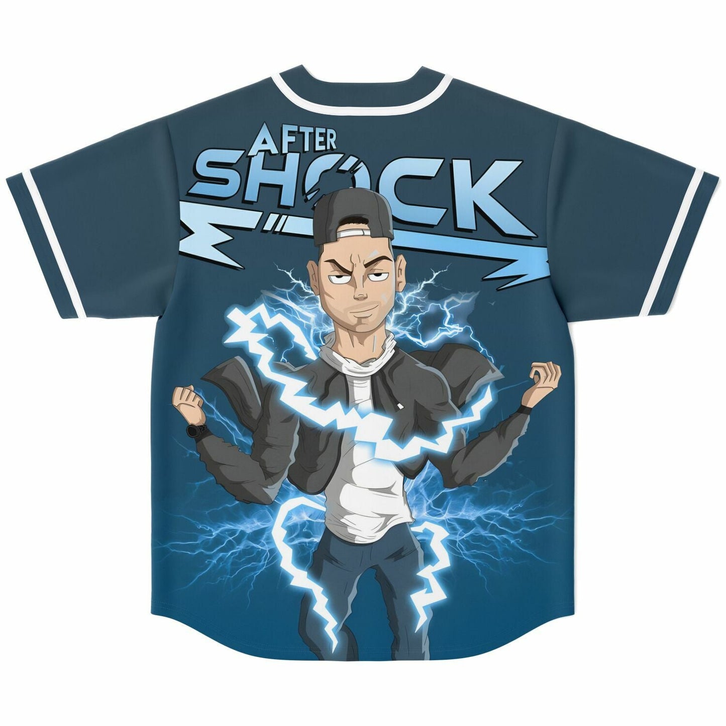 Macky Gee Teal Navy Rave Baseball Jersey
