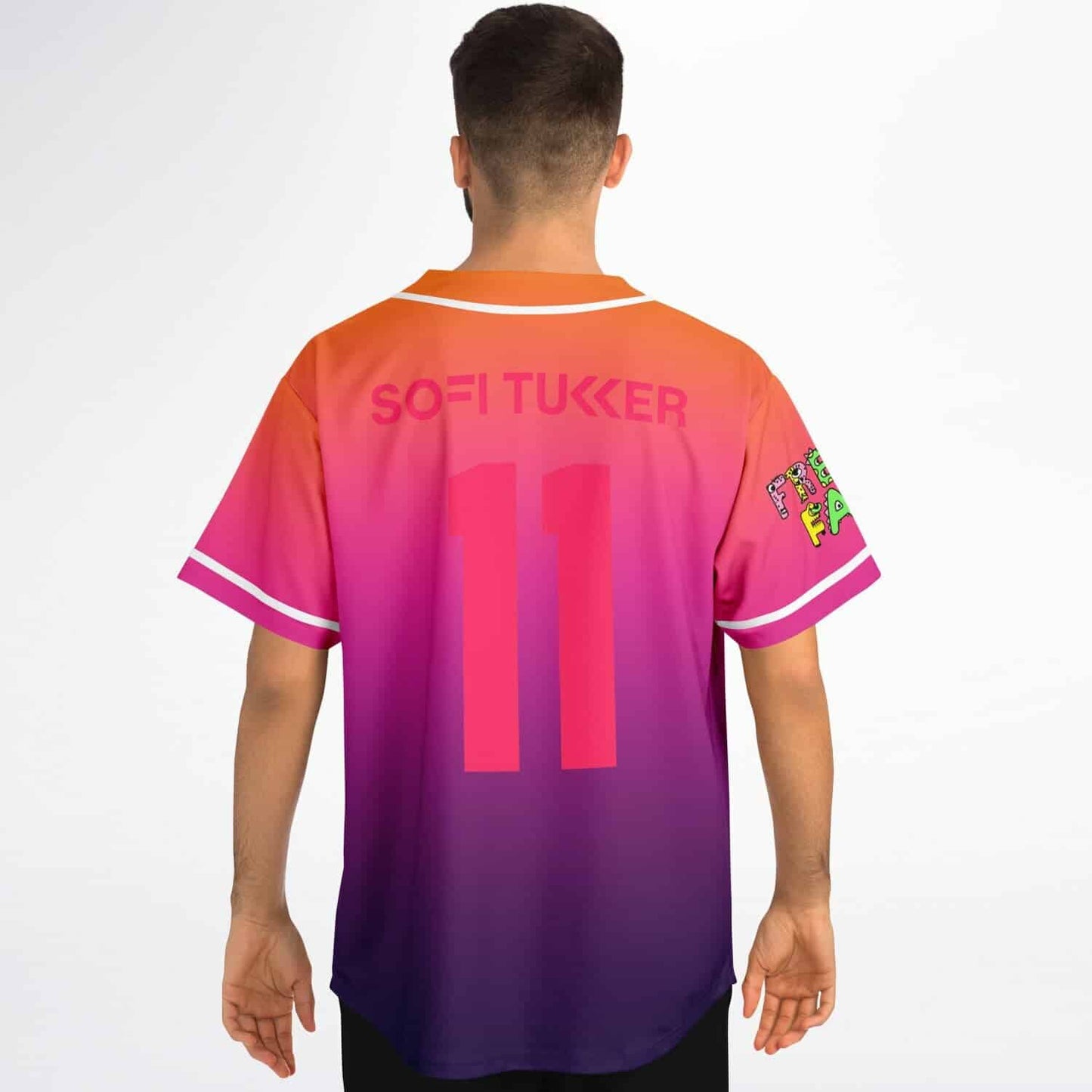 SOFI TUKKER Orange Pink Abstract Chest Rave Baseball Jersey