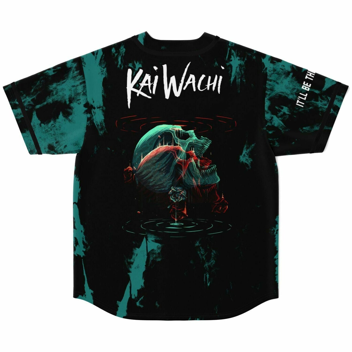 Kai Wachi Black Grungy Tie Rave Baseball Jersey